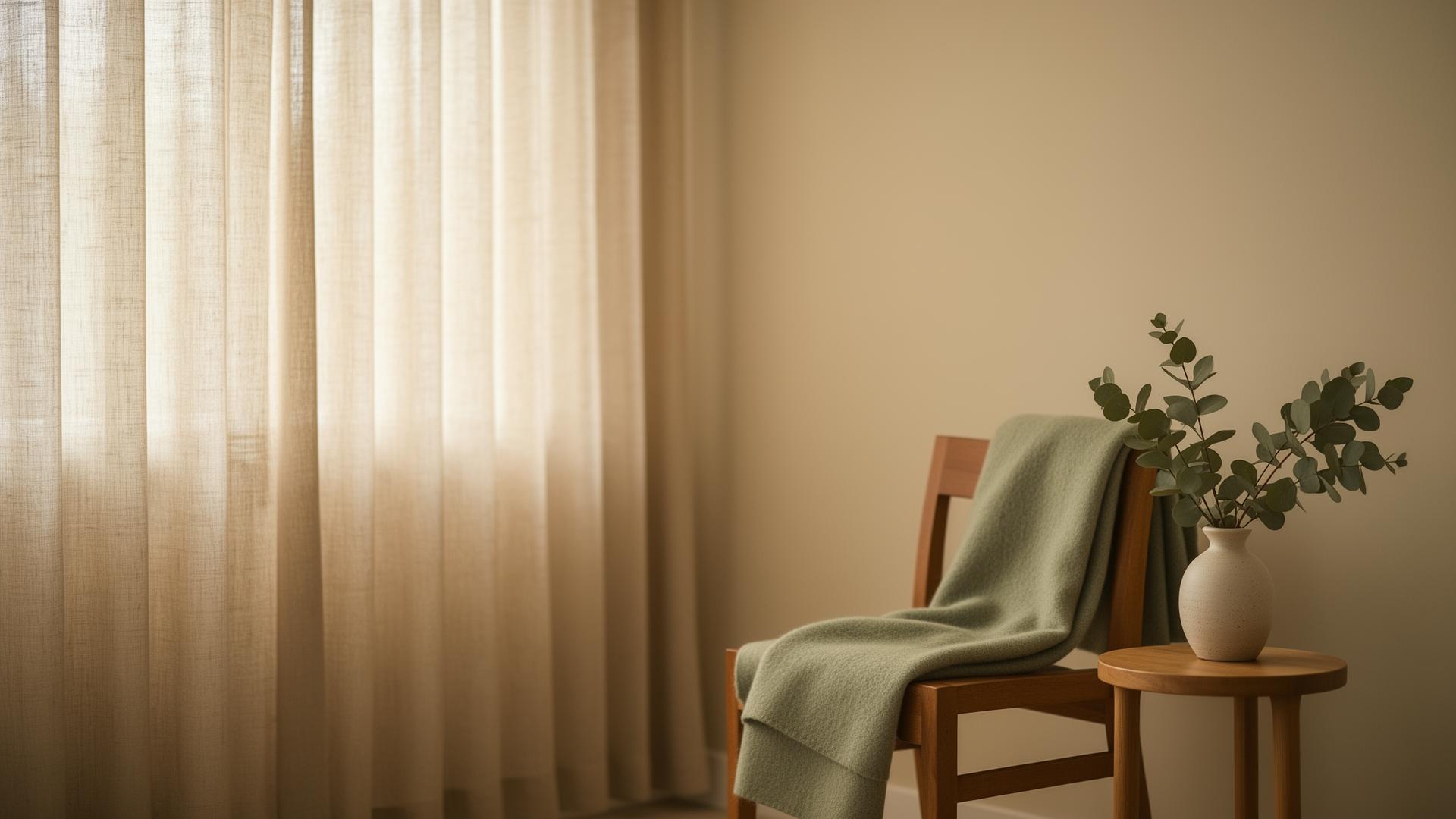 A quiet therapy room with morning light